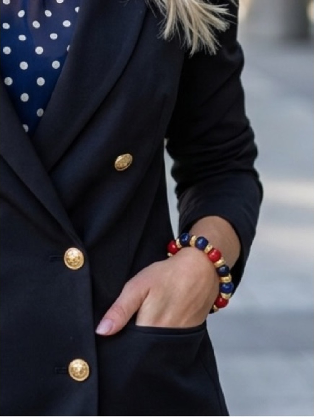 NWT Tuckernuck Claret Beaded Bradley Bracelet in Nautical - Picture 2 of 8